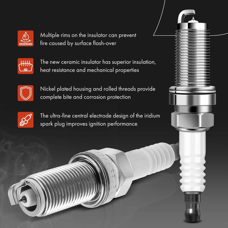 A-Premium Set of 4 Ignition Coil Pack and Iridium Spark