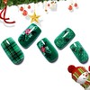 GLAMERMAID Christmas Press on Nails Extra Medium Square, Green Holly