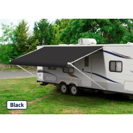 Shade Pro 17' Solid Black, RV Awning Replacement fabric canopy (Fabric:16'2")
