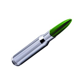 VMS RACING 50 Cal Caliber Chrome Green TIP Bullet Antenna in Heavy Gauge CNC Machined Billet Aluminum Short Compatible with Harley Davidson Touring Models with Tour PAK (ONLY)