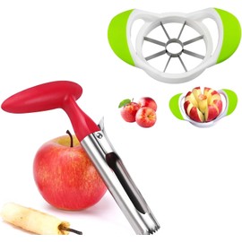 3 Piezas Descorazonador De Manzanas, Cortador De Manzana Para Cocina Doméstica, Herramienta De Preparación De Frutas, Acero Inoxidable y Material Pp, Ideal Para Familias y Chefs Caseros