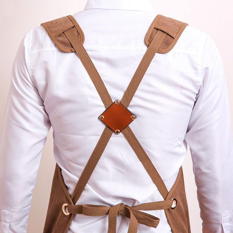 Work Apron with 12 Tool Pockets, Heavy Duty Thick Canvas