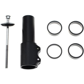 ANCLLO Bike Stem Riser Bike Fork Stem Extender Bicycle Handlebar Raiser Head Up Adapter Suitable for Mountain Bike, Road Bike, MTB, BMX, Fixie (Aluminium Alloy, Adjustable, Black)