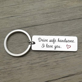 simdes Drive Safe Handsome I Love You Trucker Husband Car Driver Gift Fathers Keychain