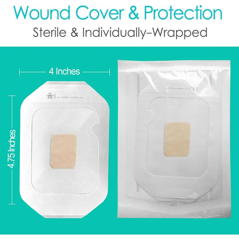 20 Pcs Chemo Port Shower Covers with Non-Stick Center Pad,
