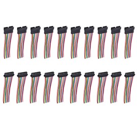 sourcing map Male to Female 11Pin Breadboard Jumper Wire 2.54mm Pitch Ribbon Cable 20cm Long Electronics Breadboard Ribbon Cables for Breadboard Electronic Projects Pack of 10