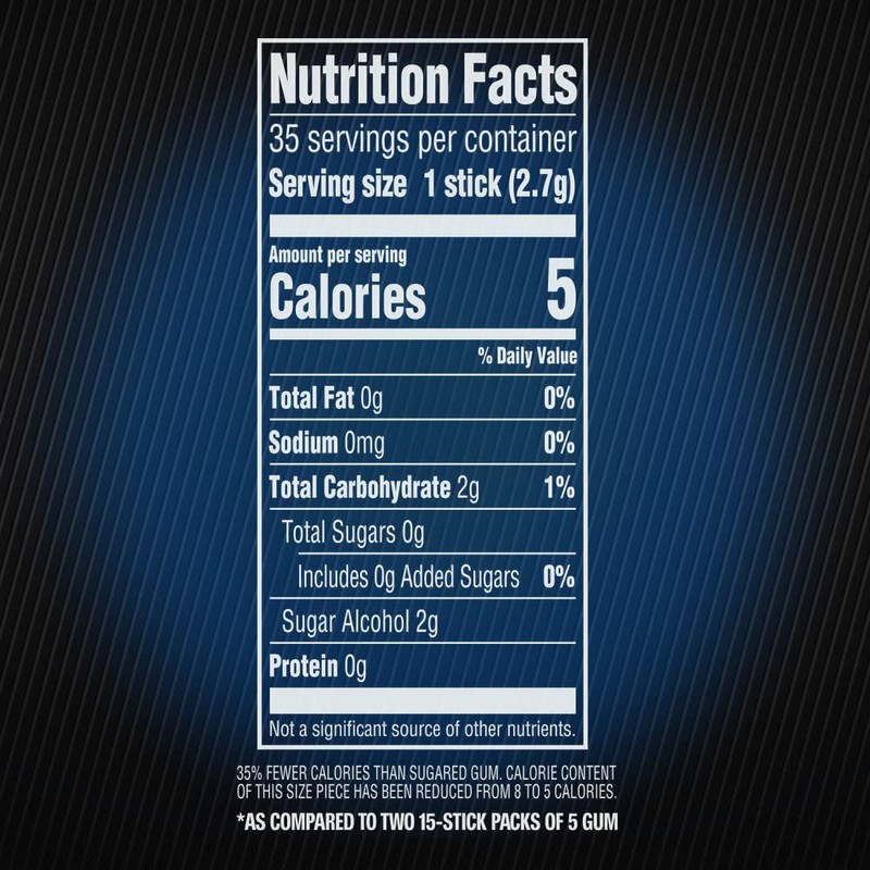 5 GUM Peppermint Cobalt Sugar Free Gum, 35-Stick Pack, 6