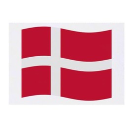 'Waving Danish Flag' Temporary Tattoo - Water Resistant, Skin-Safe, Non-Toxic Transfer (TO00068399)