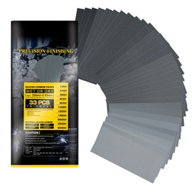 Nutmanel Wet and Dry Sandpaper, 33Pcs Grits Fine Sandpaper Waterproof Abrasive Emery SandingPaper Sheets Grade Abrasive Sanding Paper 23 x 9.5CM 150 to 5000 Grit Sander Paper for Automotive, Wood, DIY