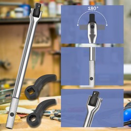 3 Pcs Pry Bar Adapter Head Set for Half Shaft Removal - Crowbar Wrench Tool Pry Bar Set,15 Inch 1/2 Wrench Extender Cv Axle & Bearing Service Tools, Automotive Repair Pry Tool