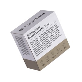 PlantBase Shea Face Soap 80 g, Bar Soap with Shea Butter, Activated Carbon & Essential Oils, Natural Soap Against Oily & Blemished Skin, Handmade in Germany