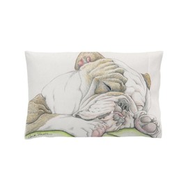 CafePress Sleepy English Bulldog Pillow Case Standard Size Pillowcase, Lumbar Pillow Cover Fleece