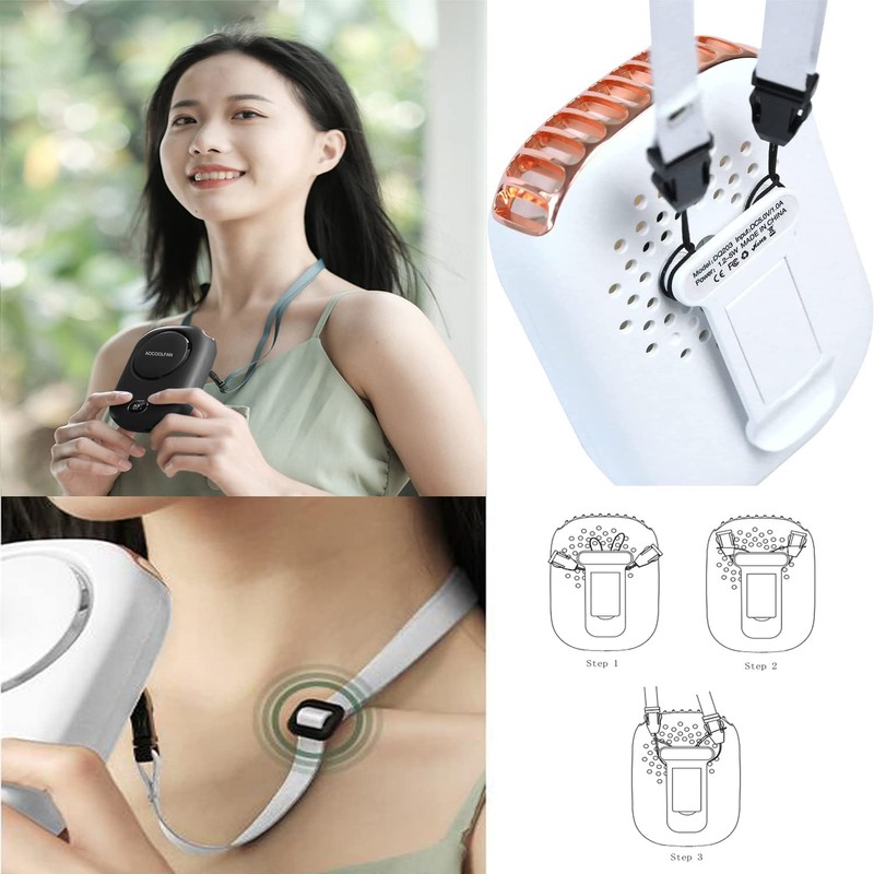 AOCOOLFAN Portable Neck Fan, Mini Small Personal Handheld Fan USB