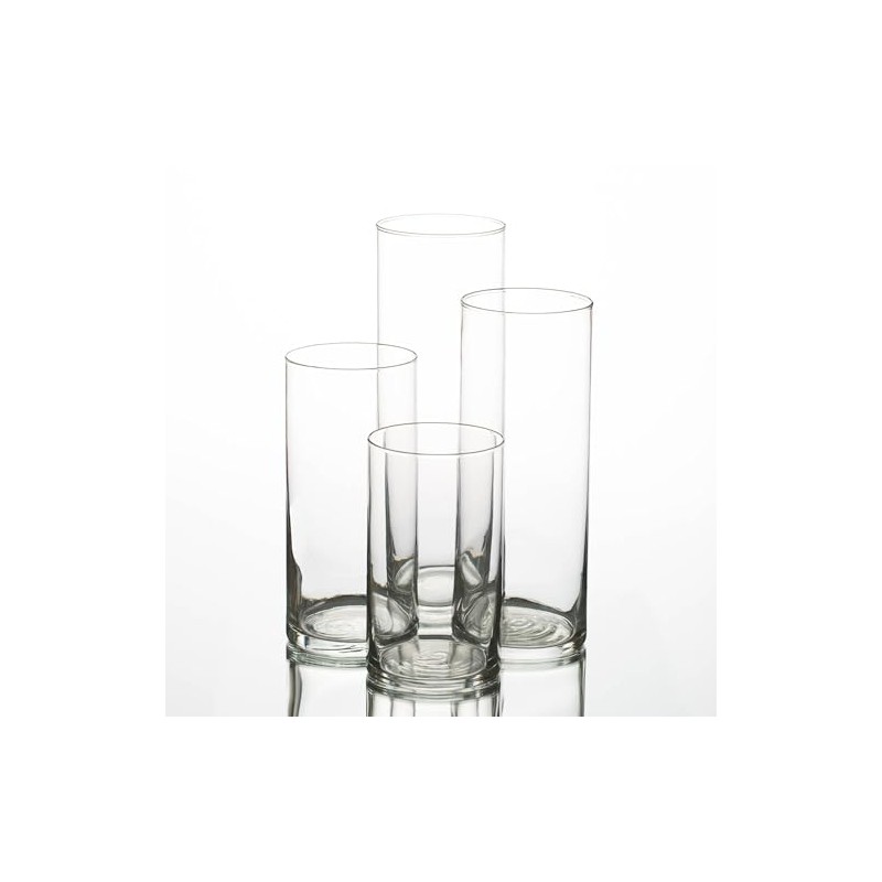 Eastland Set of 4 Cylinder Vases and 4 Lavender Richland