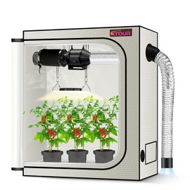 ATOUR LED Grow Light Specil Tent, High Reflective PE Film Grow Tent, 1680D High Strength Canvas Plant Tent with Observation Window & Floor Tray for Hydroponics Indoor Plant (48"x24"x60")