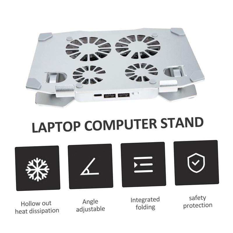 TEHAUX Adjustable Laptop Stand Fan Cooling Laptop Booster Stand Dual
