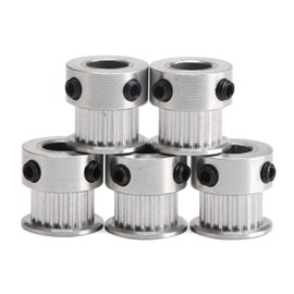 DollaTek 5PCS Aluminum GT2 Timing Belt Pulley 20 Teeth Bore 8mm Width 6mm and Wrench for RepRap 3D Printer Prusa i3