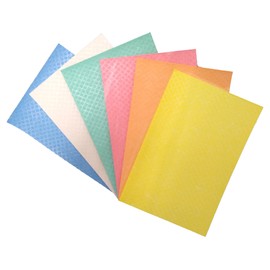 German Fukin BLITZ 6 Pack (Red, Orange, Yellow, Green, Blue, White) A4 Size Super Absorbent Large Cleaning Kitchen Wipes Sponge Wipes Dish Towels Natural Fiber Microfiber Car Wash Scandinavian Window Glass Condensation Drying Mat