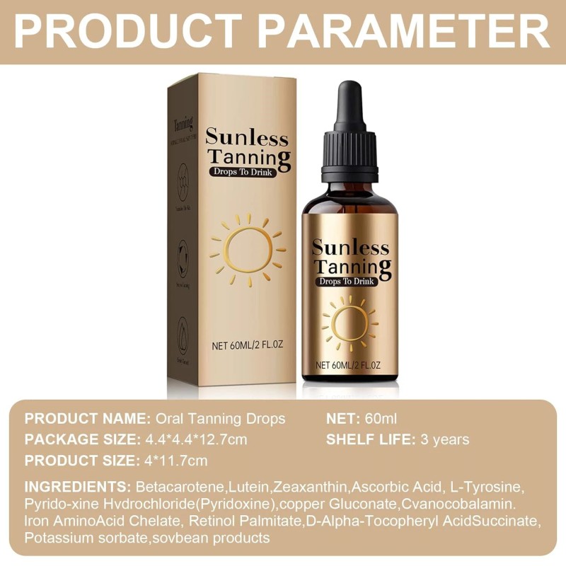 Unbranded Sunless Tanning Drops To Drink,Naturall