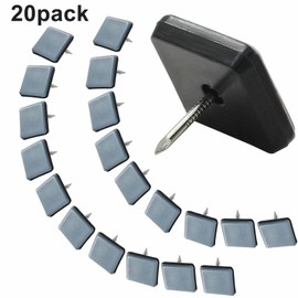 Waziaqoc 20 Pack 1 Inch Nail on Furniture Sliders, Square Teflon Chair Leg Gliders, Furniture Feet Movers Slides Floor Protectors for Chair Table Cabinet Legs