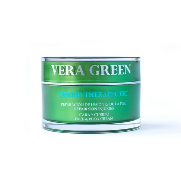 Aloe Vera Cream - Face and Body - 100% Pure - 50 ml - Regenerator - 100% Ecological - For All Skin Types, Including Atopic or Acne Prone Skin - Healing Power - Vera Green