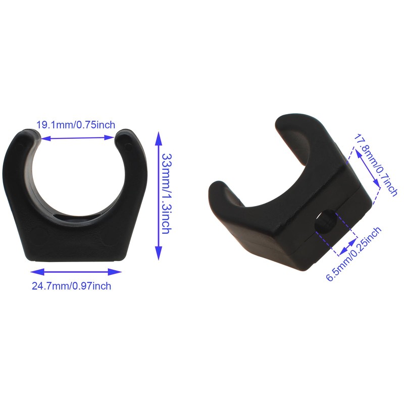 LBTODH 4PCS Boat Hook Holder Nylon Boat Ladder Clip Black