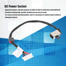 Vbestlife para 15-5000 5555 5558 5551 5559 KD4T9 DC Jack DC Toma de Corriente con Arnés de Cable