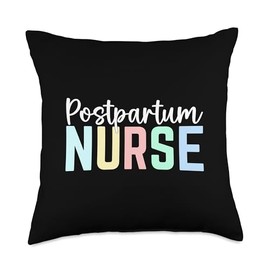 Retro Postpartum Nurse Mom Funny Postpartum Nursing Throw Pillow