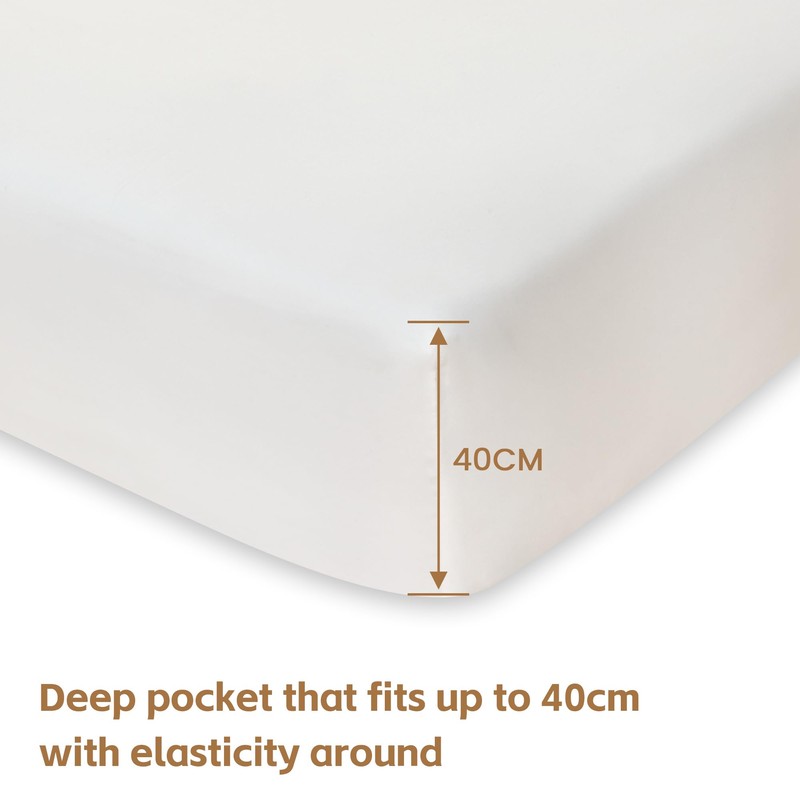 LINENOVA King Single Fitted Sheet Set – 2-Piece Ultra Soft