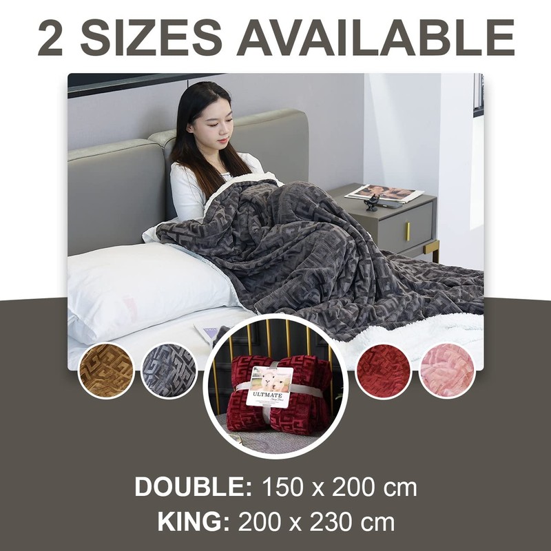 CMY Reversible Sherpa Soft Warm Large Sofa Bed Extra Soft