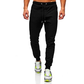BUXKR Mens Casual Joggers Sweatpants for Jogging,Running or Athletic Activities,Black,XXL