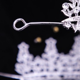 FIRCRE Tiaras and Crowns for Women Crystal Princess Tiaras Rhinestone Queen Crowns For Wedding Bridal Birthday Prom Pageant Party (Tiara 100) (Silver Red)