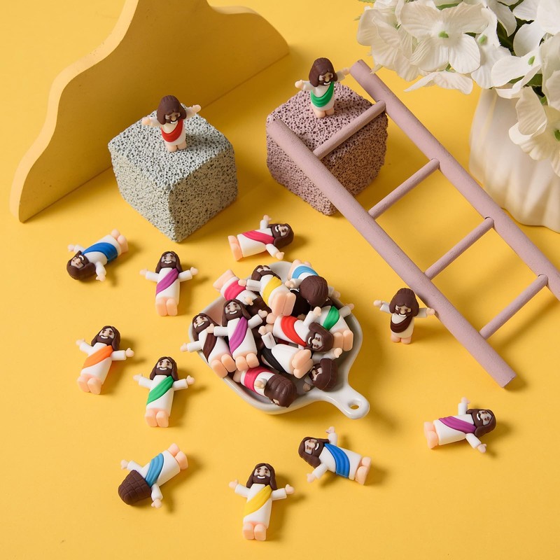 ARCHCRTC 60 Pcs Little Jesus Figurine Miniature Tiny Jesus Figures