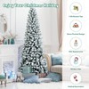 Furniga 7.5FT Snow Flocked Christmas Tree, Hinged Pencil Snow Tree