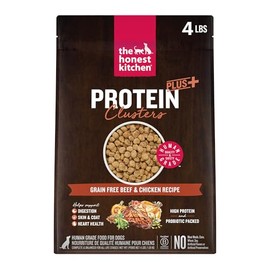 The Honest Kitchen Human Grade Dog Food, Protein Plus+ Clusters Grain Free Beef & Chicken Dry Dog Food, 4 lb Bag