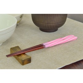 Aoba Chopsticks Natural Wood, Candy Ball Thread, Pink, 7.1 inches (18 cm)
