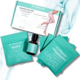 Dr. DERMALUCI LAB Slimming Stockings with Salt Removal Anti-Cellulite Impregnated Pants Set with Salt, Nettle, Ivy, Caffeine, 4 Treatments + Oil, Slimming Agent, 4 Pants + 4 Thongs
