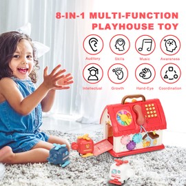 LyraFrix Montessori Toys for 3 Year Old Girl Gifts, 8 in 1 Montessori Multifunctional House Toys for Toddler 3 Ages,Learning & Christmas Birthday Gifts for 3 Year Old Girls Boys Kids