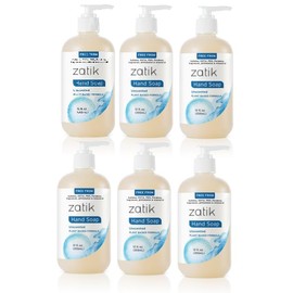 Zatik Naturals - Liquid Hand Soap, Unscented, Moisturizing Handwash, 12 fl oz (Pack of 6)