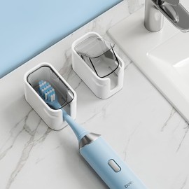 GONGQIN Travel Toothbrush Head Cover 2PCS, Electric Toothbrush Covers Caps, Ventilated Toothbrush Protectors Caps for Travel, Camping, Bathroom, Business, Grey