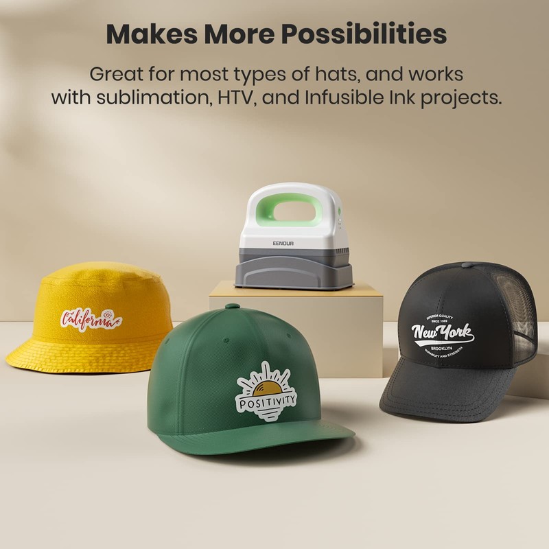EENOUR Hat Press Machine, Mini Heat Press for Caps with