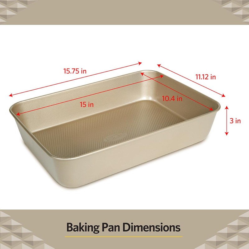 Glad Baking Pan Nonstick - Oblong Metal Dish for Cake