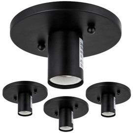 Diodesy- Lamp Holder Socket E26 Medium Base Antique Style Black Finish 60W ETL Listed Pack of 4- Outlet Box Mount Indoor Ceiling Lighting