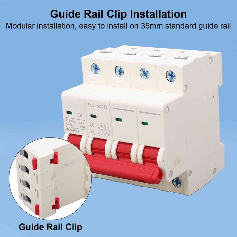4P Miniature Circuit Breaker DIN Rail Mounting Overload Protection Switch