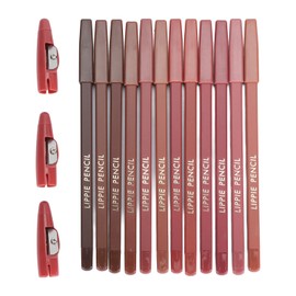 Lip Liner Set 12 Colors Waterproof Long Lasting Matte Lip Pencils with 3 Pencil Sharpener for Women
