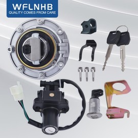 WFLNHB Ignition Switch Fuel Cap Seat Lock Key Set Replacement for Honda CBR600F4i CBR1000RR CBR1100XX CBR600RR CBR900RR CBR929RR CBR954RR VTR1000