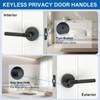 Amerdeco 3 Pack Matte Black Door Handles Interior,Knurled Privacy Door
