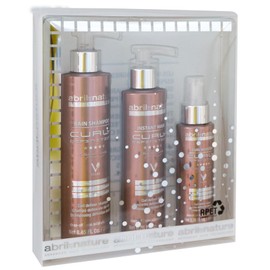 abril et nature - Locken Haarpflege Set, Curly Definition, Für Lockiges & Welliges Haar, Anti Frizz & Hitzeschutz, Shampoo, Maske und Serum Locken Set, 550 ml