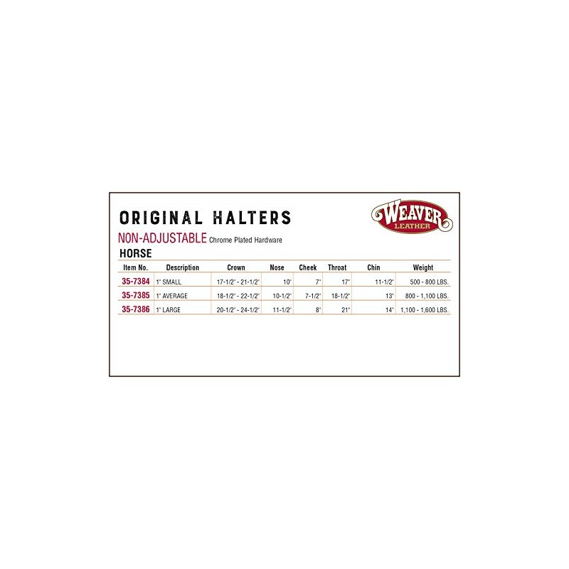 Weaver Leather 35-7385-BK Original Non-Adjustable Nylon Halter with Chrome Plated