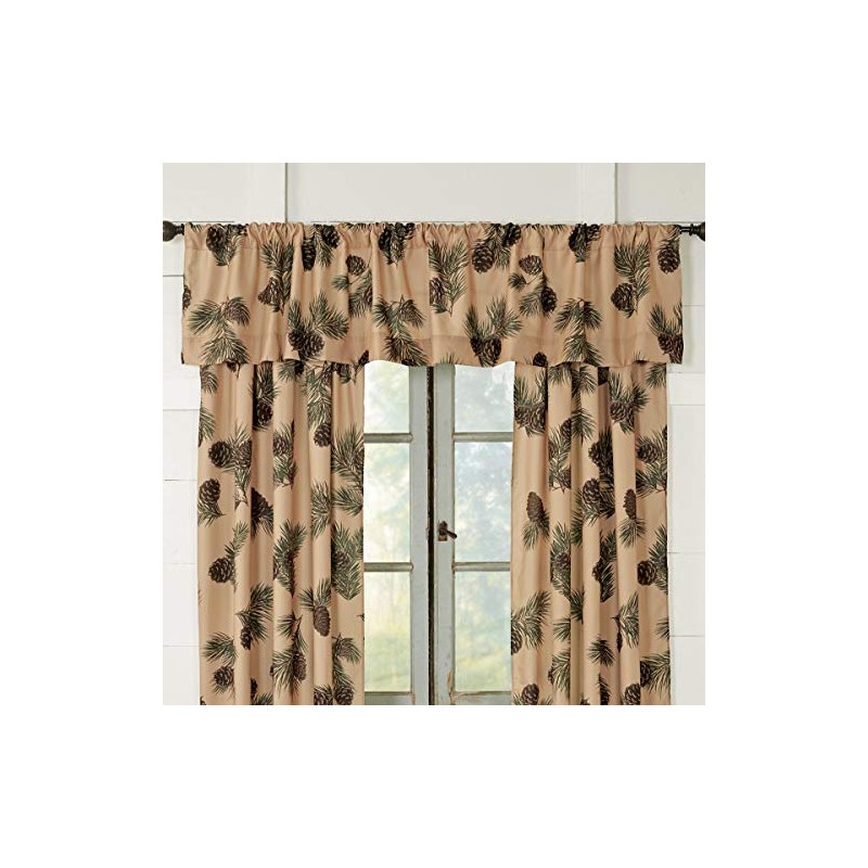 BLACK FOREST DECOR Pinecone Ridge Lined Valance – Microfiber Window